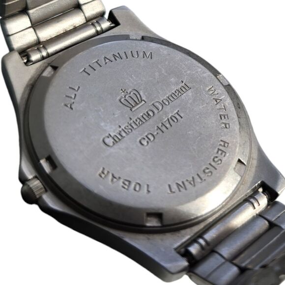 VTG Christiano Domani Titanium Watch CD1170-T 36mm Quartz Japan Mvmt 10 Bar Gray main image 6